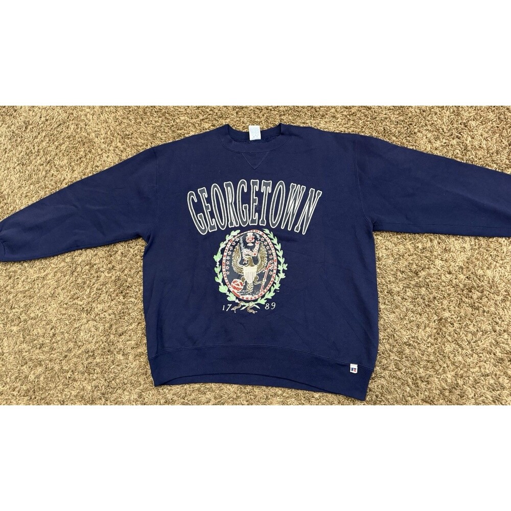 Vintage 90s Russell Athl. Georgetown University Crewneck Sweatshirt USA Size XL